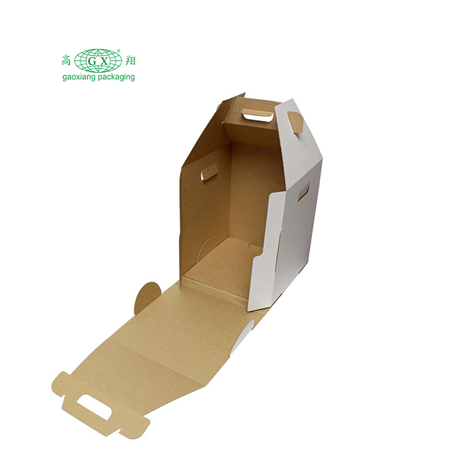 جعبه حامل کیک 2 یا 3 لایه یکبار مصرف مقوایی سفید با جعبه پنجره دسته دار