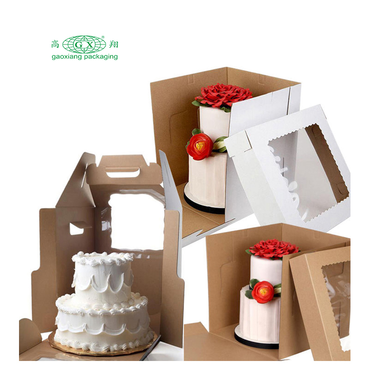 عمده فروشی طرح های گلدسته صورتی عروسی بسته بندی مربع استوانه ای گرد برای بسته بندی جعبه رنگی 10 اینچی 12 اینچی بسته بندی جعبه کاغذی کیک بلند - 副本