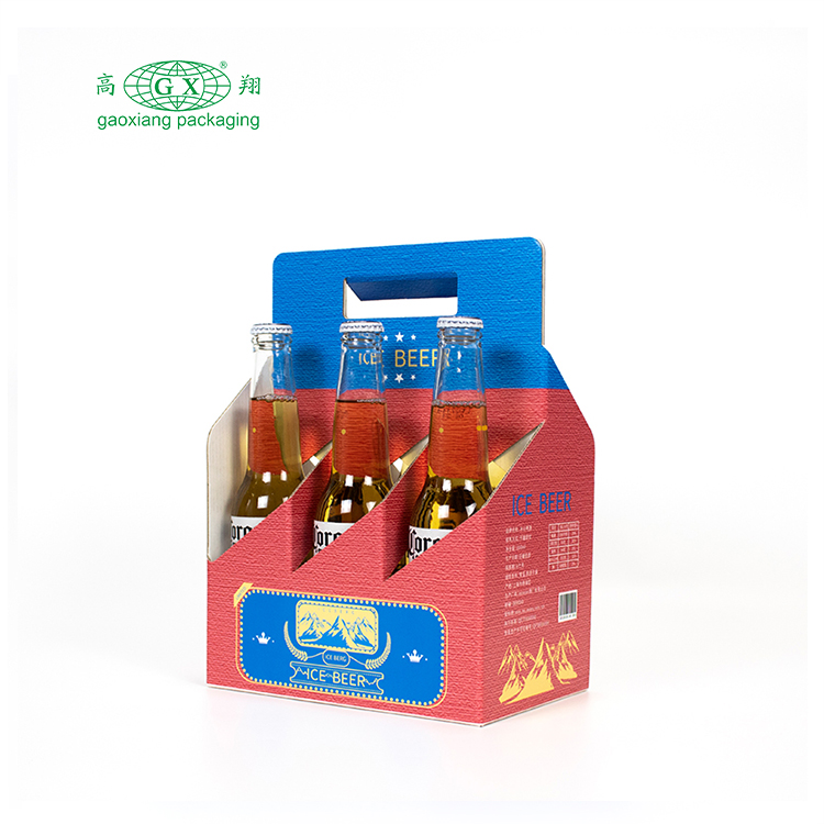 بسته بندی جعبه حامل آبجو سفارشی کارخانه شش بسته جعبه بسته بندی ویسکی زیبا بطری شراب